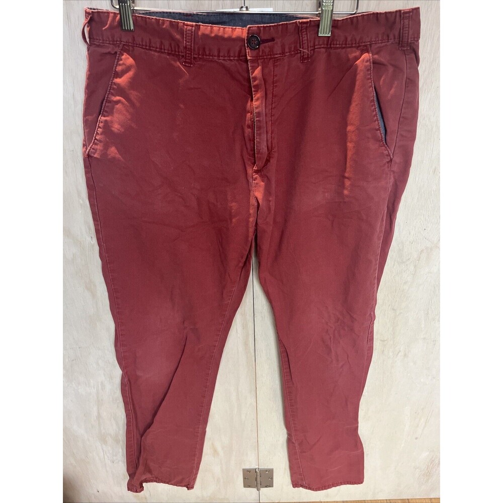BullHead Mens size 34 Pants KHakis Slacks Skinny Chinos Red 34x32 zip pockets
